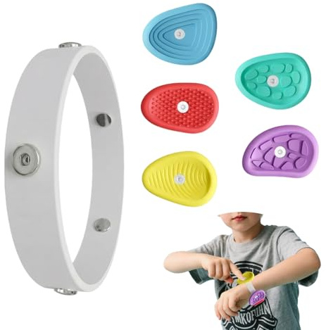 Fidget Toys Sensory Stones, Sensorischen Armband mit 5 Stück Sensory Stones, Abnehmbar & Montable, Stressabbau Sensorik Spielzeug Anti Stress Spielzeug, SensoryToys Für Stress, Angst, Adhs & Autismus