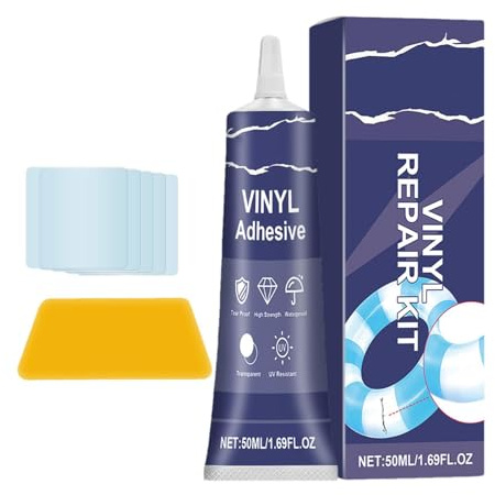 Generisch Liquid PVC Repair Kit for Inflatable Boats | Repair Kit for Pool Spa Glue and Patches Air Mattresses Water Bed Air Bed Waders Works on All PVC Materials
