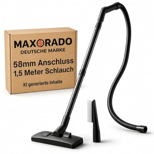1,5m Set Ersatzteile Staubsaugerrohr Handgriff Staubsaugerschlauch Bodendüse Bürste passend für Fakir Nilco S 20 L & S 30 L 58mm Anschluss