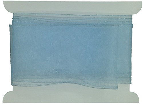 Truly Madly Deeply Pale Blue 60mm Wide x 2 Metres Long Wired Organza Ribbon. Great for Birthday Decoration, Gift wrap, Christmas Ribbon, Wreath Making Supplies, DIY Crafting