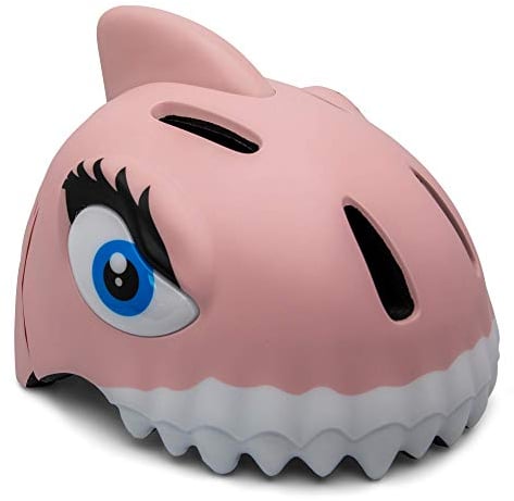 Crazy Safety Kinder Fahrradhelm | Fahrradhelm Kinder 2-7 Jahren für Fahrrad, Skateboard, Radsport, Laufrad, Tretroller, Inlineskates | Leichter und Verstellbarer 3D Tierhelm 49-55 cm (Hai Rosa)