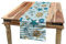 ABAKUHAUS Nautisch Tischläufer, Ankerrad Seestern, Esszimmer Küche Rechteckiger Dekorativer Tischläufer, 40 x 225 cm, Aprikose Blau