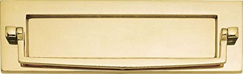 D&H™ 10 x 3 Inch 254mm x 76mm Victorian Postal Knocker Letter Box Cover Plate Polished Brass.