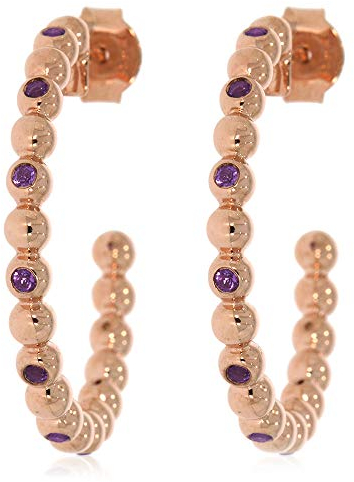 XEN Steckcreolen mit Amethyst ca. 0,40 ct. rosèvergoldet