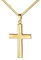 JEVELION Anhänger-Kreuz mit Panzer-Kette vergoldet groß in Hochglanz poliertes Goldkette für Herren als Kettenanhänger 333 Gold 8 Karat + Schmuck-Etui