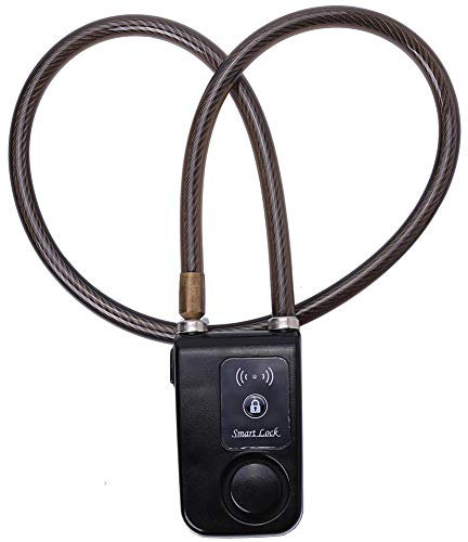 VBESTLIFE Fahrradschloss, Bluetooth APP-Steuerung Fahrradschloss Smart Lock Anti-Diebstahl-Alarm Kettenschloss mit 105 dB Alarm für Fahrradtore(schwarz) Fahrt