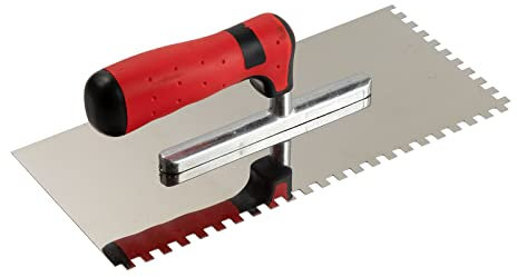 Amerikanische Glättekelle Kelle Abzieher Glätter gezahnt 6mm 280 mm mit Softgrif