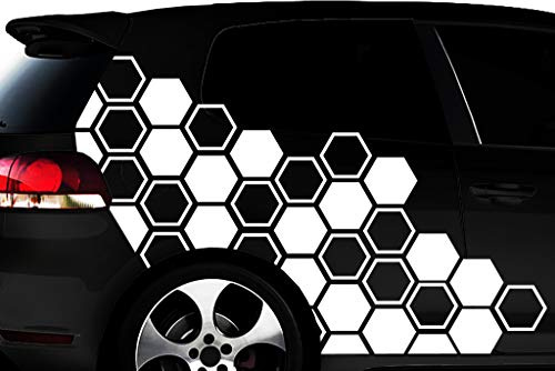 HR-WERBEDESIGN Hexagon Pixel Cyber Camouflage XXL Set Auto Aufkleber Sticker Tuning Wandtattooxx1