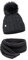 ELIMELI® Mütze Schal Damen Winter Kombi Set - warme Strickmütze Wintermütze mit Bommel und EIN passender XL Schal - Slouch Strick Beanie Bommelmütze Made in EU 15568 (Dunkelgrau)