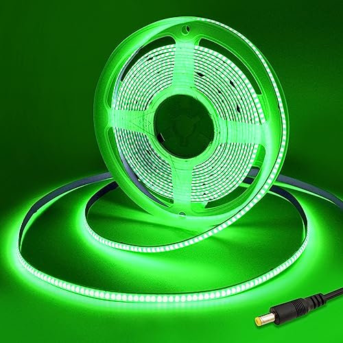 Yamlten DC 4m 12V COB LED Streifen Grün,ip20 Nicht wasserdicht 320LEDs LED Strip,flexibles LED Band für TV Hintergrundbeleuchtung,Schrank,Schlafzimmer.(Stromversorgung schließt aus)