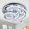 CXGLEAMING 15.7 Modern Crystal Chandelier Dimmable LED Ceiling Light Fittings Flush Mount Pendant Lighting Fixture for Dining Room Bathroom Bedroom Living Room(Remote Control)