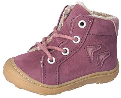 RICOSTA Baby Mädchen Lauflernschuhe Georg,Kinderboots,WMS:Mittel/Weit,warm gefüttert,schnürstiefel,Booties,Leder,Violett (Pflaume/Sucre) (380),24 EU