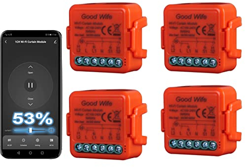 Good Wife Interruptor Persianas WiFi, Módulo Comando para Persianas Eléctricas, Control Vocal con Alexa y Google Home, App Smart Life, Temporizador Switch para persianas enrollables y cortinas
