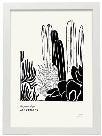 Nacnic Póster Pop Art Abstracto. Cactus gigante Ilustraciones Artísticas Modernas para la Decoración de Interiores.