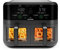 CHEFMAN 5,6 Liter Doppelkorb- Heißluftfritteuse mit Easy-View-Fenster, Sync-Finish, Hi-Fry, automatische Abschaltung, spülmaschinenfest, 2100W, digital - Schwarz