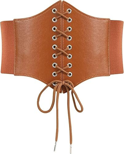 HOTSO Ceinture Corset Rétro Haute Qualité Large en Dentelle Élastique pour Taille - Utilisé pour Habiller et Robes de Soirée