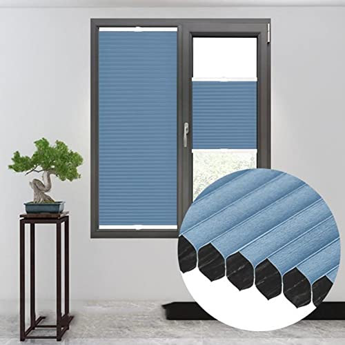 YHBZ Versenkbare Fensterläden,Plissierte Wabenjalousien,Top Down Bottom Up Verdunklungsplissee,Licht filternder Sonnenschutz,für Haus,Küche,Schlafzimmer,Büro-Blau,A-115x150cm/45.3 * 59in