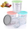 Lot de 4 pintes et couvercles compatibles avec les machines à crème glacée Ninja Creami Deluxe NC501EU NC501 NC500 Série, sans BPA, passent au lave-vaisselle, couvercles colorés (gris/vert/rose/bleu)