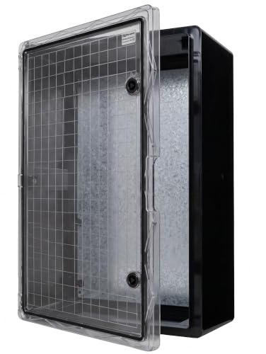 BOXEXPERT Verteilerkasten außen IP65 ABS Kunststoff 600x400x200mm Serie Fleet wasserdicht Schaltschrank Wandschrank Industriegehäuse Leergehäuse schwarz