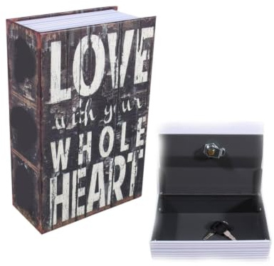 HERCHR Book Safe Key Lock Diversion Storage Box with Keys Secret Safe Can Stash Security Locker Dictionary Portable Cash Jewelry Case Lockable 7.09x4.53x2.17 in