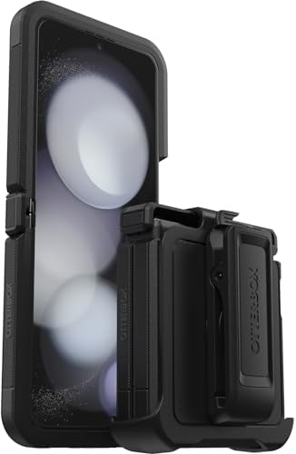 OtterBox Defender XT Hülle für Samsung Galaxy Z Flip5, stoßfest, Ultra-robust, schützende Hülle, 4X getestet nach Militärstandard, für Faltbare Handys, Schwarz