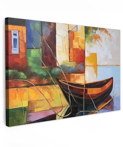 MuchoWow© Impression sur Toile Photo Peinture 90x60 cm Tableau Decoration Murale Chambre Salon Maison Deco Cuisine Abstrait - Art - Bateau - Couleurs