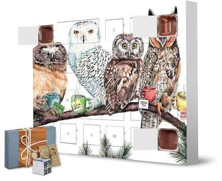 Adventskalender mit Produkten von Kinder® Tee-Eulen artboxONE Adventskalender Tiere