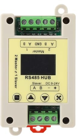 Risegun Zwei Master, EIN Slave, Multi-Slave-gepufferter Isolierter RS485HUB-Hub-Repeater, Dual-Master-LCD in Industriequalität, DC 9–24 V