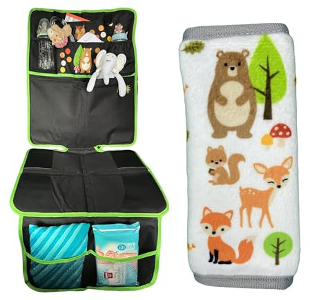 HECKBO Set Waldtiere Sitzauflage + Baby Gurtschoner