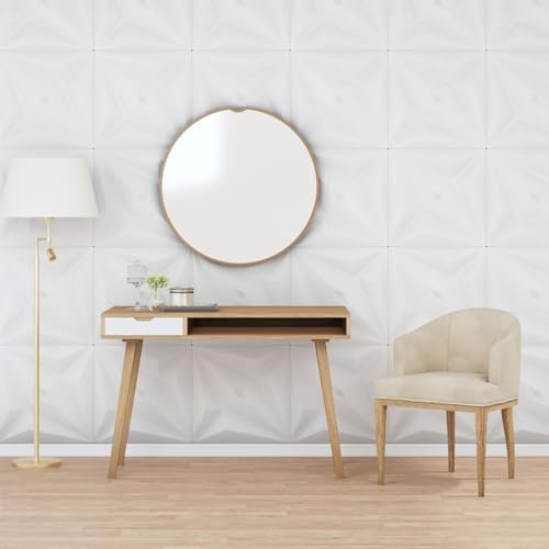 Rantry Wandpaneele 12 Stück EPS Stern weiß 50 x 50 cm 3 m² Wandverkleidung