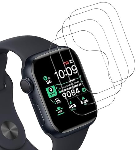 SkyKeep (4 Stücke für Apple Watch 9 41mm Panzerglasfolie, Schutzfolie Apple Watch 9 41mm Folie, Displayfolie Schutz, Soft TPU, Displayschutz