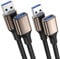 MOGOOD USB 3.0 Cable de extensión 2M+2M USB Cord USB A Male to Female Extender Cord USB Extension Cable for USB Flash Drive, Keyboard,WiFi Adapter,PS4,VR headsets,Headset,Controller
