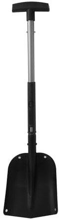 AS SHIHUA TEC COMPANY Pala de nieve compacta de aluminio plegable 3 en 1 para coche, camión, moto de nieve, camping, jardinería, remoción de nieve, palas de nieve para quitar nieve, color negro.
