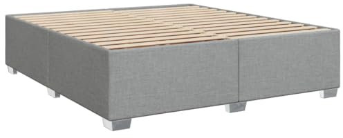 vidaXL Bettgestell, Bett mit Bettfüße Lattenrost, Polsterbett für Schlafzimmer, Doppelbett Bettrahmen, Modern, Hellgrau 180x200cm Stoff