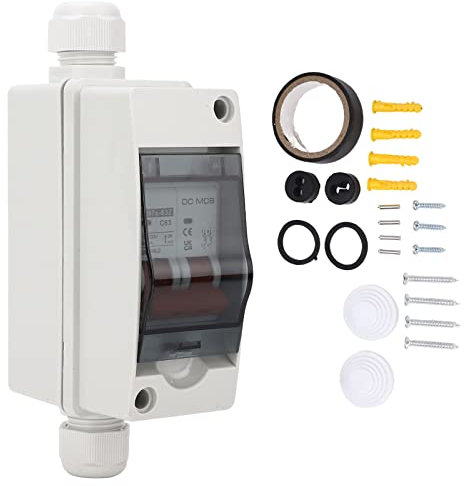 SG DC-Miniatur-Leistungsschalter, DC1000V 2P 63A BTrennschalter, PV-Leistungsschalter mit transparenter Abdeckung für Solar-PV-Häuser, Batterie