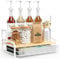 PONEYA Coffee Syrup Rack Organizer, 3-Tier 8 Bottles Syrup Rack with 35 K Cup Storage Basket for Coffee Bar, Countertop Bottle Holder Stand for Wine, Dressing for Kitchen Cafe Station- White