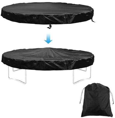 Couverture de Trampoline, Housse de Trampoline en Tissu Oxford de 244cm Couverture de Protection Trampoline Anti-Poussière Couverture d'Ombrage de Trampoline(Noir)