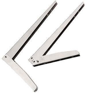 Mikikit Regalhalterung aus Stahl wandmontiertes Regal wandmontierte Regale klappbare Regalhalterung Regale an der Wand montiert Falten geladene Halterung klappbarer Stützbügel Silver