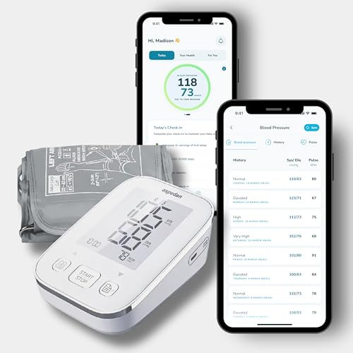 Aspedan Bluetooth Blood Pressure Monitor | Clinically Validated | Home Use | Connects to Phone via Free Smartphone App | iOS/iPhone and Android/Google | Automatic with Arm Cuff