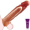 Warmfeel Penishülle Realistische Penismanschetten Sexspielzeug, 22cm Silikon Dildo Penis Sleeve Sex Spielzeug für die Männer und Paara, Penisverlängerung Penisvergrößerung Zeitverlängerung Sex Toys