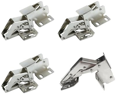 GEFONG 90 Degree Cabinet Flap Hinges Non-Damping for Kitchen RV Camper Van Motorhome Caravan Cabinet Doors Kitchen Cupboard Wardrobe Furniture Door Folding Hinge 4 Pcs