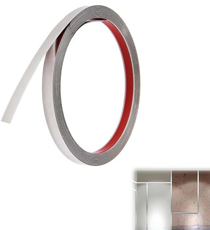 Chrome Trim, 1cm × 5m Silver Wall Molding Trim Stainless Steel Peel Stick Trim Self-Adhesive Moulding Trims Flexible Chrome Strip Mirror-Like Finish Border Stickers for Wall Mirror Frame Fireplace