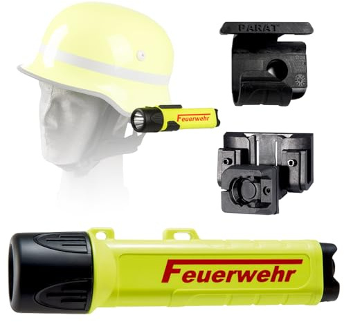PARAT PARALUX® PX1 FEUERWEHR Set für Schuberth F120 Pro/F130 Links | LED Arbeitsleuchte mit 120 Lumen | EX-geschützte LED Taschenlampe | Wasserdichte Helmlampe | inkl. Batterien, Adapter & Halterung