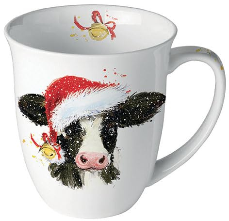 Ambiente Porzellan Tasse ca. 400ml Becher Bone China Mug Für Tee Oder Kaffee Herbst Winter Weihnachten Christmas Christmas cow bell