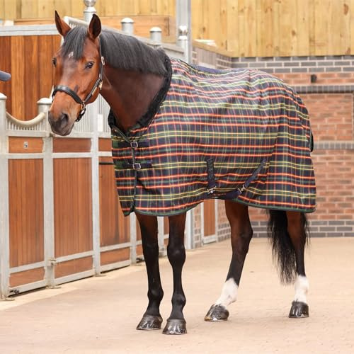 Shires Tempest Plus Lite Stable Rug - Green Tartan 5ft9