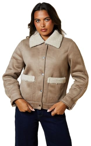 Dorothy Perkins Pocket Aviator Jacket, 6, Taupe