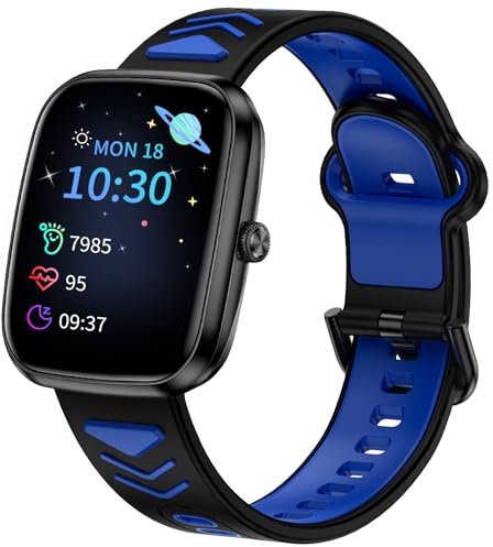 POKUJNFY Barn Smartwatch för Pojkar Flickor Barn 1,75 Tum Fitness Klocka | Steg RäKnare 20 SportläGen Kalorier SöMn HjäRtfrekvensspåRare VäCkarklocka Ficklampa Spel Med/Utan APP