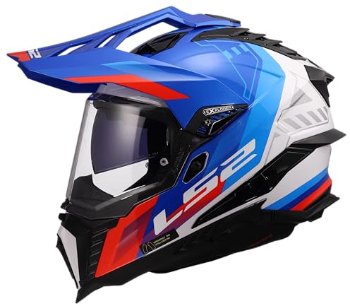 LS2, Motocrosshelme EXPLORER HEXA White Blue Red, M