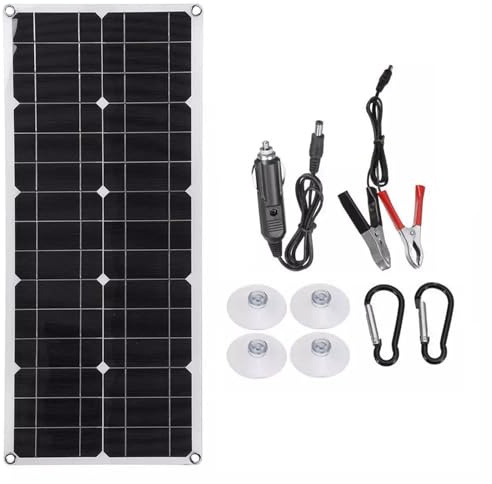 Dioche Panel de Carga Solar Semiflexible de 30 W y 18 V, Cargador de Teléfono USB, Panel de Carga Solar Portátil para Exteriores, Adecuado para Camping, Senderismo, Automóviles y (Tipo 1)