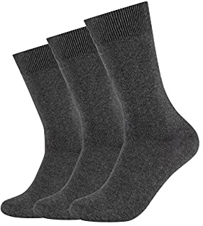 Camano Socken Damen & Herren (3x Paar) in Dunkelgrau mit Baumwolle Größe 43-46